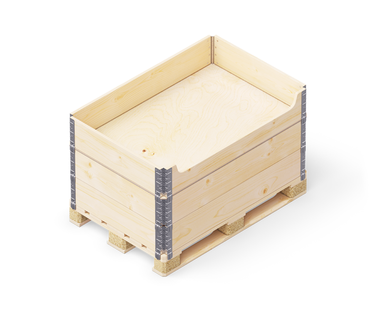 Pallet 3 pallet collars lid pallet collar with special cut – 120×80 (00000)